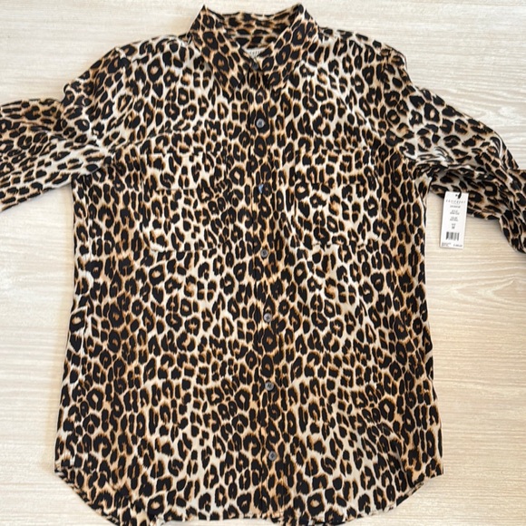Equipment Leopard Print Button-Up Shirt - Picture 4 of 9